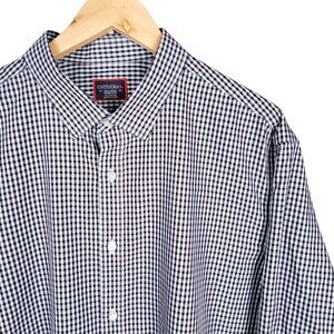 UNTUCKit Pio Cesare Wrinkle-Free Shirt Men's XXL Button Up Blue Check Pattern